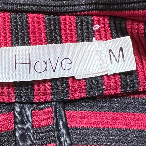 Red and navy striped blazer with ruched sleeves from Have, size medium - Picture 4 of 8